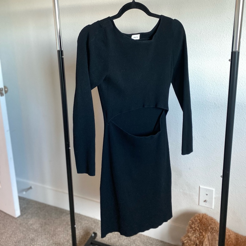 Aritzia Wilfred Cut Out Black Dress